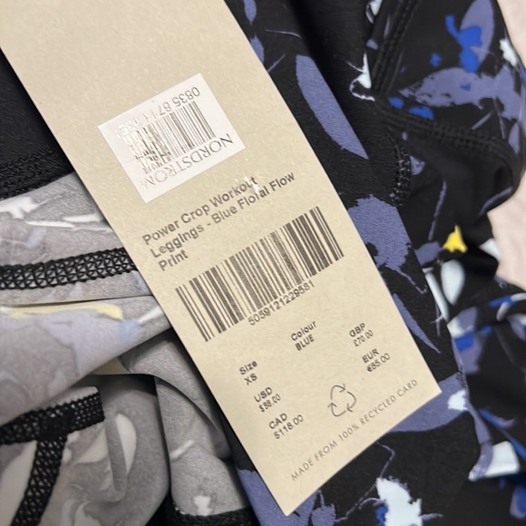 New SWEATY BETTY Power Workout Crop Pocket Leggings in Blue Floral Flow Print XS - Picture 5 of 5